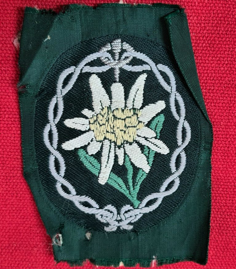 WW2 GERMAN ARMY EDELWEISS UNIFORM TUNIC ARM PATCH BADGE MOUNTAIN TROOPS