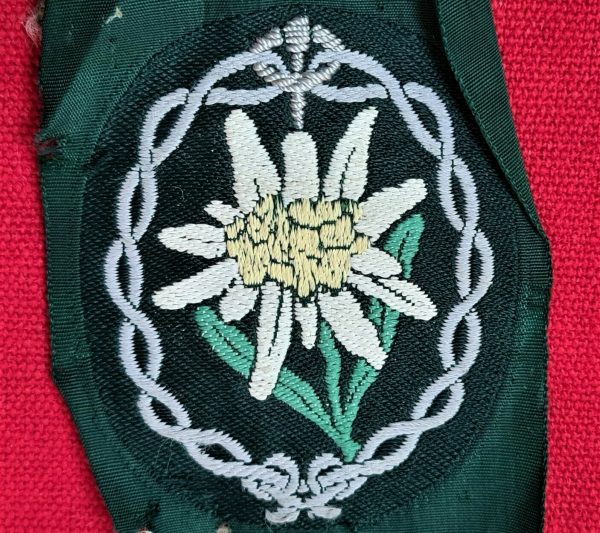 WW2 GERMAN ARMY EDELWEISS UNIFORM TUNIC ARM PATCH BADGE MOUNTAIN TROOPS