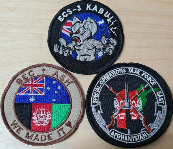 3 x ROYAL AUSTRALIAN & AFGHANISTAN SPECIAL FORCES UNIFORM PATCHES