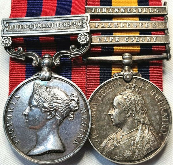 BRITISH ARMY 3RD BURMA WAR, BOER WAR & WW1 MEDAL GROUP 942 THOMAS RENNIE KING'S OWN SCOTTISH BORDERERS