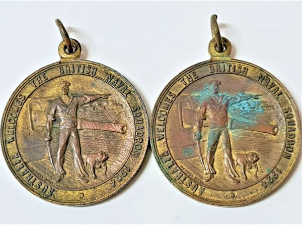 POST WW1 ERA AUSTRALIAN WELCOMES THE BRITISH FLEET VISIT 1924 COINS MEDALS
