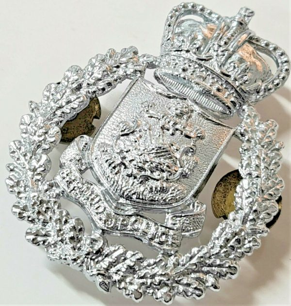 POST WW2 ERA OBSOLETE BERMUDA POLICE FORCE UNIFORM CAP BADGE 1960'S