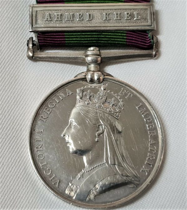 PRE WW1 BRITISH ARMY AFGHANISTAN MEDAL AHMED KHEL 1035 PRIVATE WOODMAN 59TH FOOT EAST LANCASHIRE REGIMENT