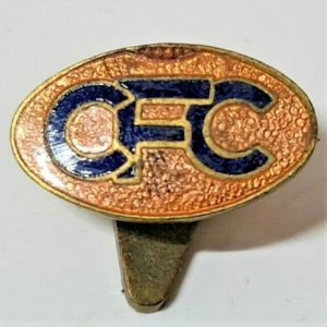 VINTAGE 1950's WESTERN AUSTRALIAN CLAREMONT FOOTBAL CLUB MEMBERS ENAMEL BADGEv