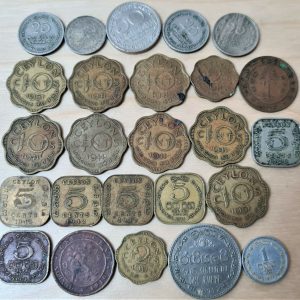 VINTAGE CEYLON SRI LANKA KING EDWARD WW1 WW2 & LATER ERA COIN CURRENCY LOT