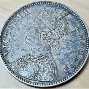 VINTAGE QUEEN VICTORIA 1 RUPEE SILVER COIN 1881* BRITISH INDIA