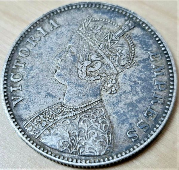 VINTAGE QUEEN VICTORIA 1 RUPEE SILVER COIN 1881* BRITISH INDIA