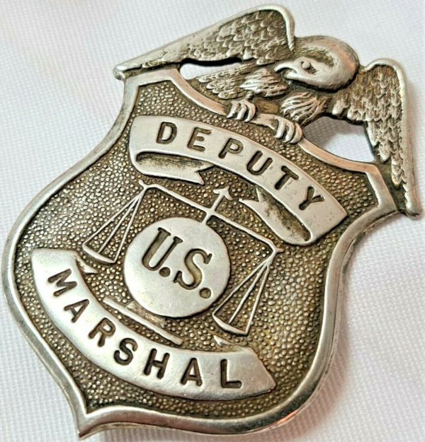VINTAGE US TREASURY DEPARTMENT DEPUTY MARSHAL BADGE UNIFORM BADGE