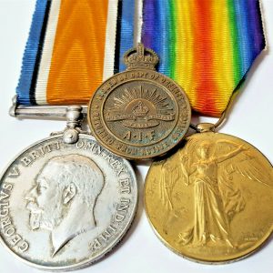 WW1 AUSTRALIAN MEDAL PAIR RETURN FROM ACTIVE SERVICE BADGE JESSUP 8TH BATTALION