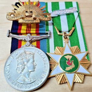 AUSTRALIAN ARMY 9TH BATTALION VIETNAM WAR MEDAL PAIR, BADGE & RESEARCH