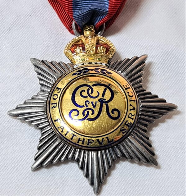 British Badge of the Imperial Service Order by Elkington of London, dated 1921