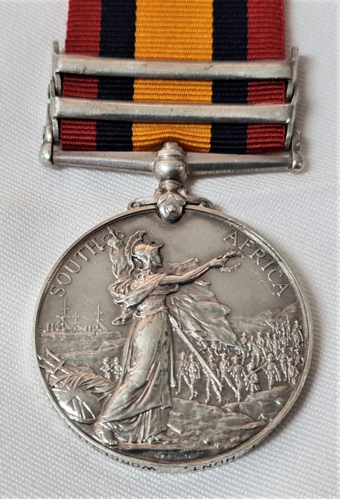 DIED DISEASE QUEENS SOUTH AFRICA MEDAL 4724 HUNT 1ST BN. WORCESTER REGIMENT 1901 - Image 3