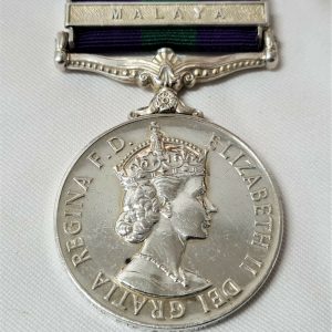 POST WW2 GENERAL SERVICE MEDAL MALAYA PTE BENNETT 1ST BATTALION LOYAL REGIMENT