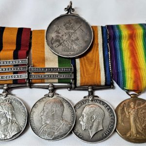 QUEENS KINGS SOUTH AFRICA & WW1 MEDALS GROUP 4587 SGT W AXTELL 12TH LANCERS ASC