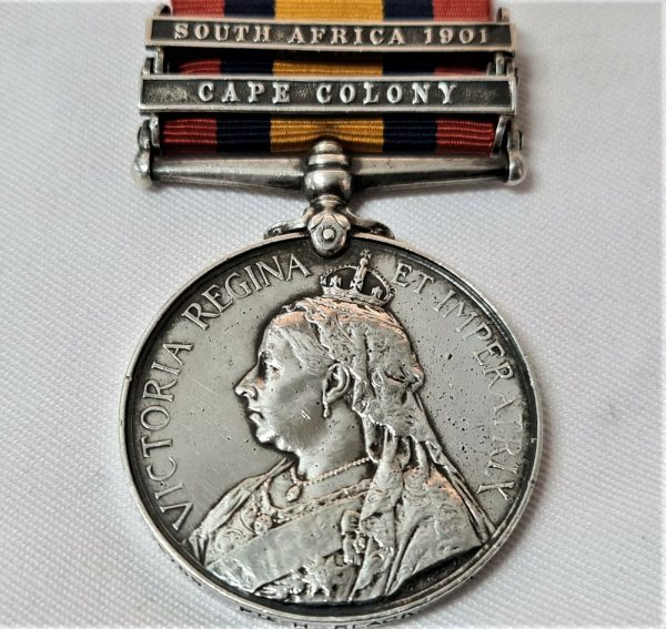 QUEEN'S SOUTH AFRICA BOER WAR MEDAL 16759 BLACK ASC SERVED WW1 DISCHARGING 1923