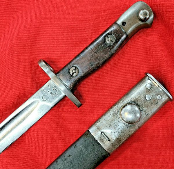 RARE WW1 *4TH BN SOMERSET* BRITISH 303 RIFLE 1907 BAYONET SCABBARD SWORD ARMY