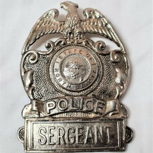 WW2 OBSOLETE US NORTH DAKOTA SERGEANT POLICE FORCE UNIFORM BADGE