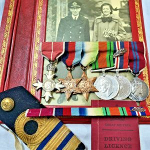 WW2 ROYAL NAVY OBE & MID MEDAL GROUP TO COMMANDER GASCOIGNE ATLANTIC CONVOYS