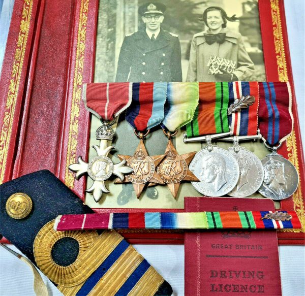 WW2 ROYAL NAVY OBE & MID MEDAL GROUP TO COMMANDER GASCOIGNE ATLANTIC CONVOYS