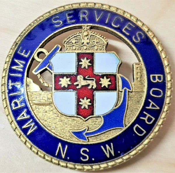 1920's ERA NEW SOUTH WALES MARITIME SERVICES BOARD UNIFORM BADGE