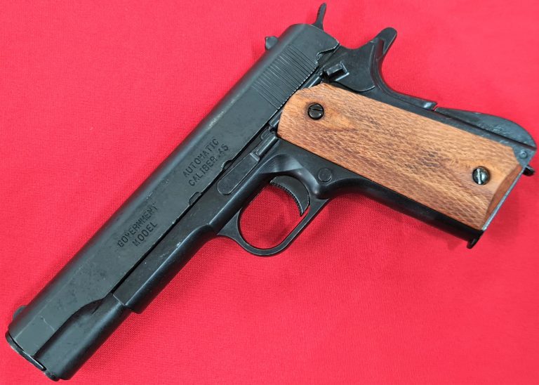 REPLICA M1911 US .45 CAL GOVERNMENT  COLT HAND GUN PISTOL DENIX - WOODEN GRIPS - Image 4