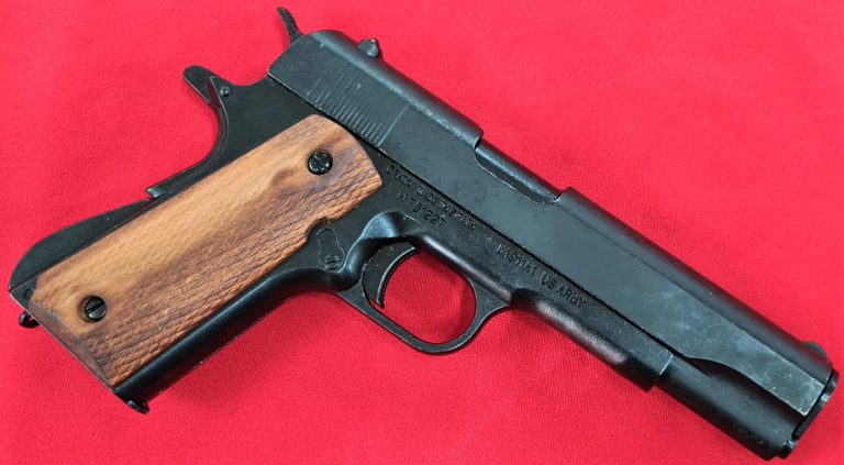 REPLICA M1911 US .45 CAL GOVERNMENT  COLT HAND GUN PISTOL DENIX - WOODEN GRIPS - Image 2