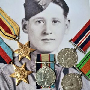 *CRETE* WOUNDED IN ACTION AUSTRALIAN AND POW GUNNER GEORGE 2/3RD A.A.UNIT MEDALS