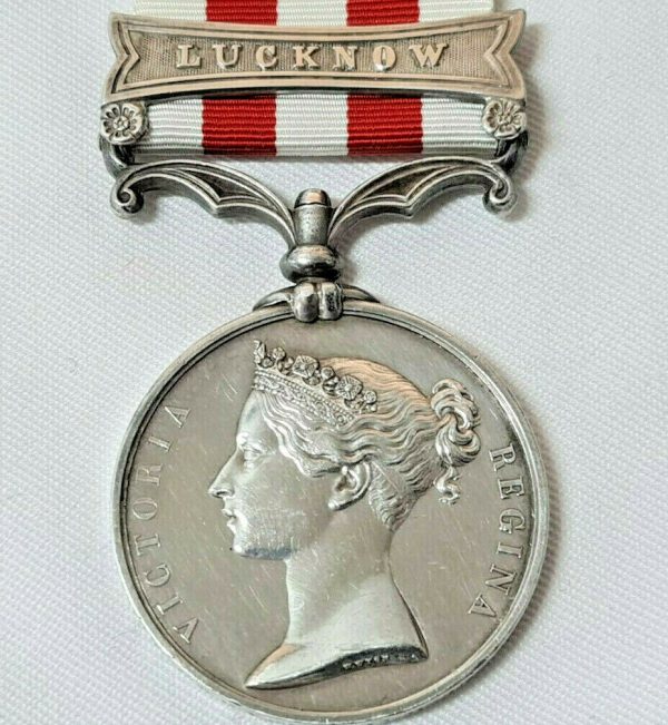 DIED 1860 INDIAN MUTINY MEDAL CLASP LUCKNOW PTE JOHN PERRY 3RD BN RIFLE BRIGADE