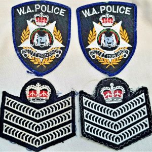 OBSOLETE WESTERN AUSTRALIAN POLICE RANK AND UNIFORM PATCHES BADGES