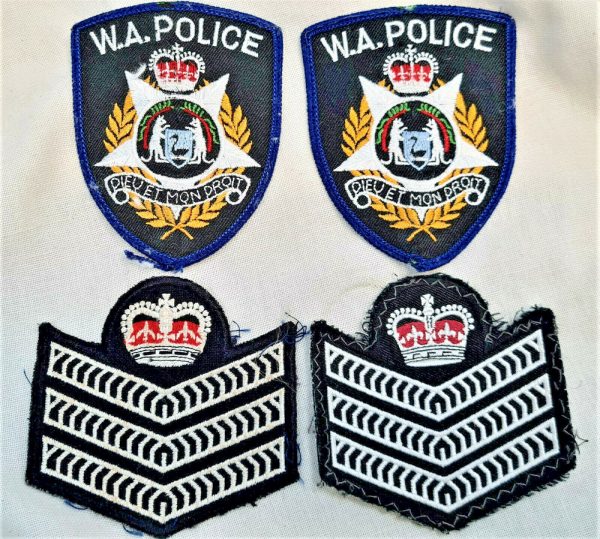 OBSOLETE WESTERN AUSTRALIAN POLICE RANK AND UNIFORM PATCHES BADGES