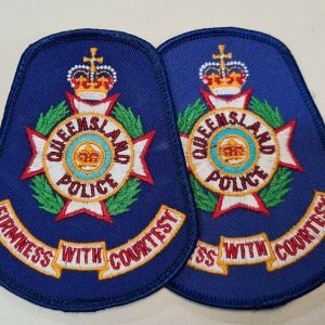 POST WW2 ERA OBSOLETE AUSTRALIAN QUEENSLAND POLICE FORCE UNIFORM PATCHES lot 2