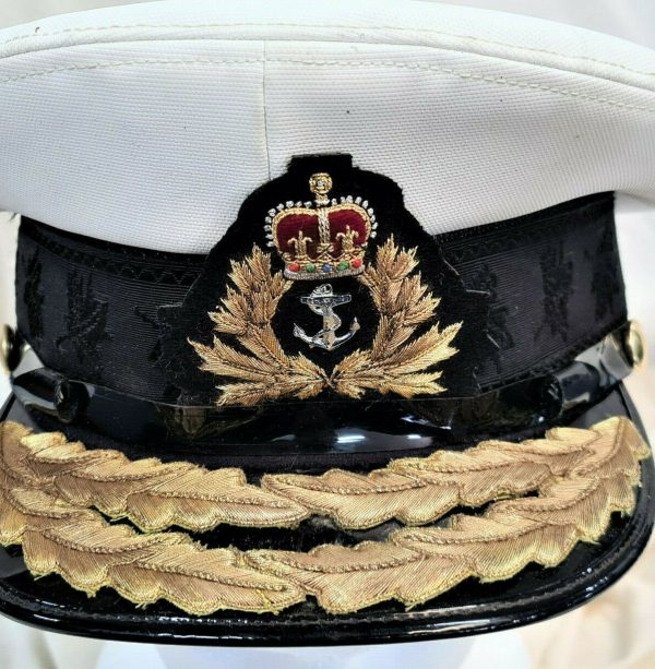 POST WW2 ROYAL CANADIAN NAVY ADMIRAL SUMMER TOP UNIFORM PEAKED CAP