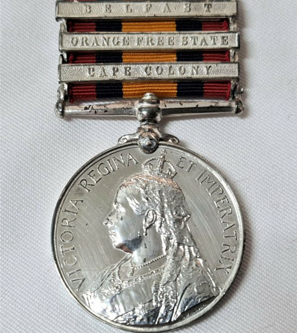QUEENS SOUTH AFRICA BOER WAR MEDAL 2722 LATIMER 14TH HUSSARS MILITARY POLICE WW1
