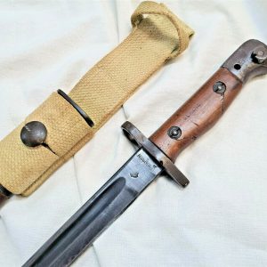 RARE WW1 & WW2 AUSTRALIAN ISSUED WILKINSON 303 RIFLE BAYONET SCABBARD SWORD ARMY