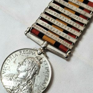 WELSH REGIMENT QUEENS SOUTH AFRICA BOER WAR MEDAL 5548 LEONARD WW1 SERVICE