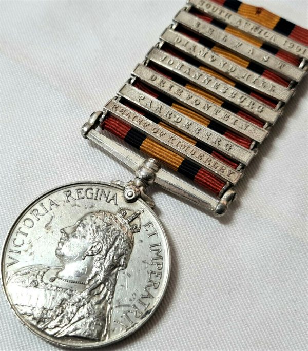 WELSH REGIMENT QUEENS SOUTH AFRICA BOER WAR MEDAL 5548 LEONARD WW1 SERVICE