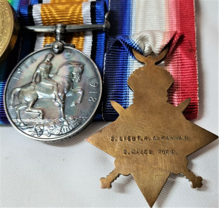 WW1 ROYAL FLYING CORPS, SOUTH WALES BORDERERS MEDALS: HANNAY FRANCE & SALONIKA WW2 HOME GUARD - Image 5