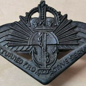 WW2 AUSTRALIAN RETURNED FROM ACTIVE SERVICE BADGE MEDAL ANZAC AMOR ARMY