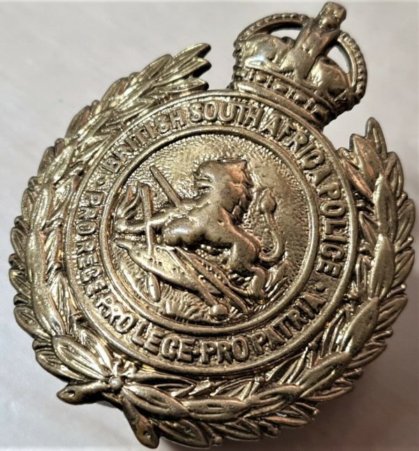 WW2 ERA BRITISH SOUTH AFRICA POLICE FORCE UNIFORM CAP BADGE BY FIRMIN LONDON