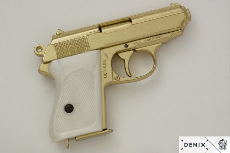 DENIX REPLICA GUN WALTHER PPK JAMES BOND STYLE PISTOL GOLD (Copy) - Image 4