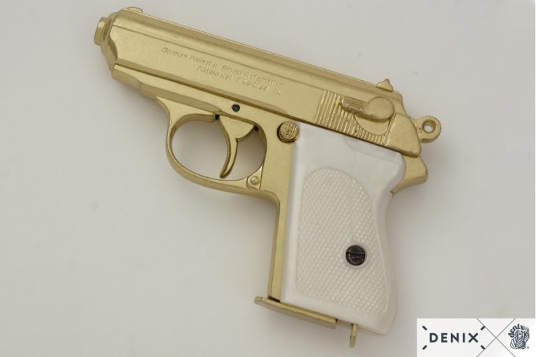 DENIX REPLICA GUN WALTHER PPK JAMES BOND STYLE PISTOL GOLD (Copy) - Image 3