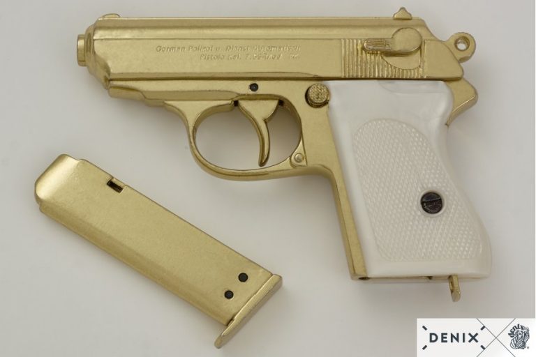 DENIX REPLICA GUN WALTHER PPK JAMES BOND STYLE PISTOL GOLD (Copy) - Image 2