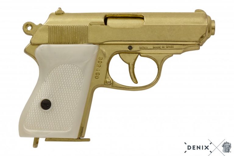 DENIX REPLICA GUN WALTHER PPK JAMES BOND STYLE PISTOL GOLD (Copy) - Image 5