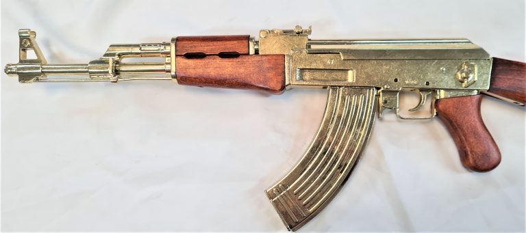 REPLICA AK-47 RIFLE BY DENIX SEMI AUTOMATIC RIFLE GOLD – SADDAM HUSSEIN ...