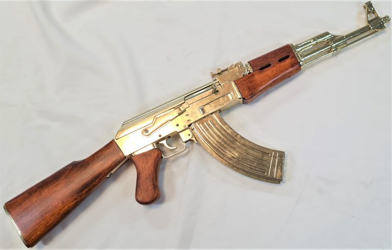 REPLICA AK-47 RIFLE BY DENIX SEMI AUTOMATIC RIFLE GOLD – SADDAM HUSSEIN ...