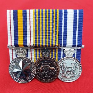 WESTERN AUSTRALIAN POLICE SERVICE MEDAL GROUP MOUNTED TO WEAR