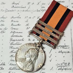 ASHBURNERS LIGHT HORSE BOER WAR QUEENS SOUTH AFRICA MEDAL 41801 T KILBURN