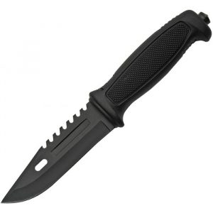 Fishermans Sawback Black Inlay Fishing Fixed Blade Knife