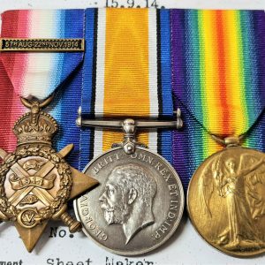 HOWE BATTALION ANTWERP WW1 ROYAL NAVAL DIVISION 1914 MEDAL GROUP SX4/213 HILLMAN