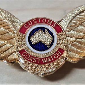 OBSOLETE AUSTRALIAN CUSTOMS & COAST WATCH UNIFORM PILOT FLIGHT WINGS BADGE